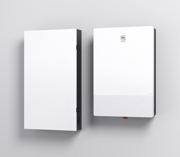 Close up shot of the GM Energy Home Hub and Inverter