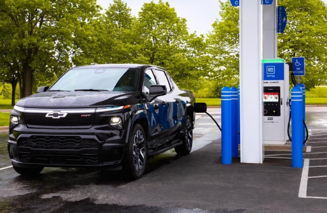 Truck at charging station